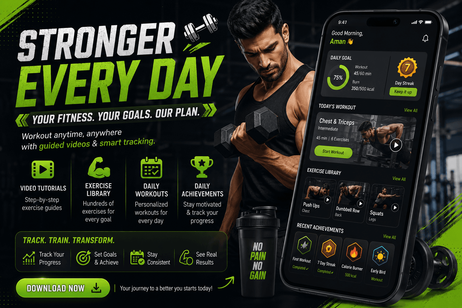 Gym Workout – Daily Fitness & Training